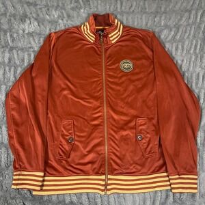 Eight 732 Men's Track Jacket Burnt Orange Polyester Full Zip XL *Stain